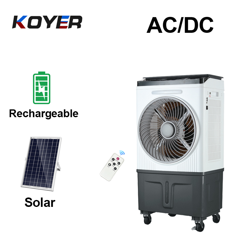 Kipas Pendingin Udara sing Bisa Diisi Ulang Solar
